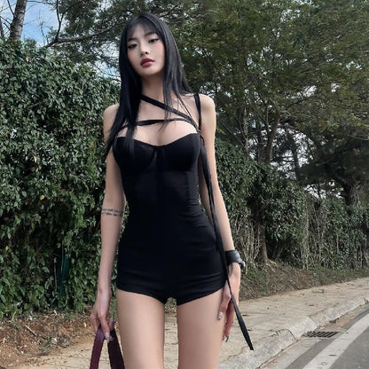 Body de primavera sexy con tirantes y hombros descubiertos para mujer