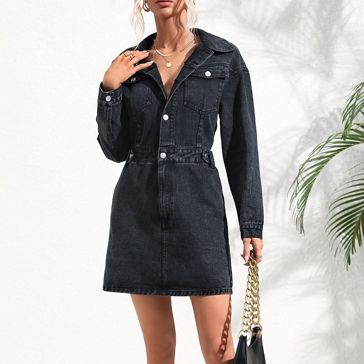 Vestido vaquero elegante Trendy Grace para mujer