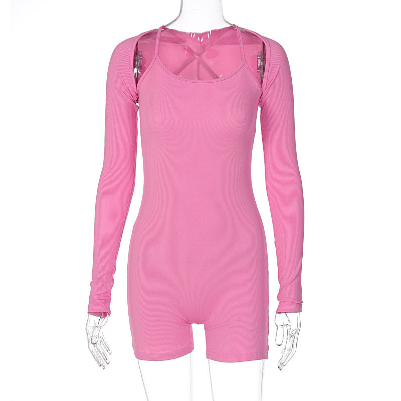 Mono ajustado con cuello en U y chal para mujer, ropa de otoño