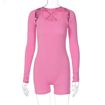 Mono ajustado con cuello en U y chal para mujer, ropa de otoño
