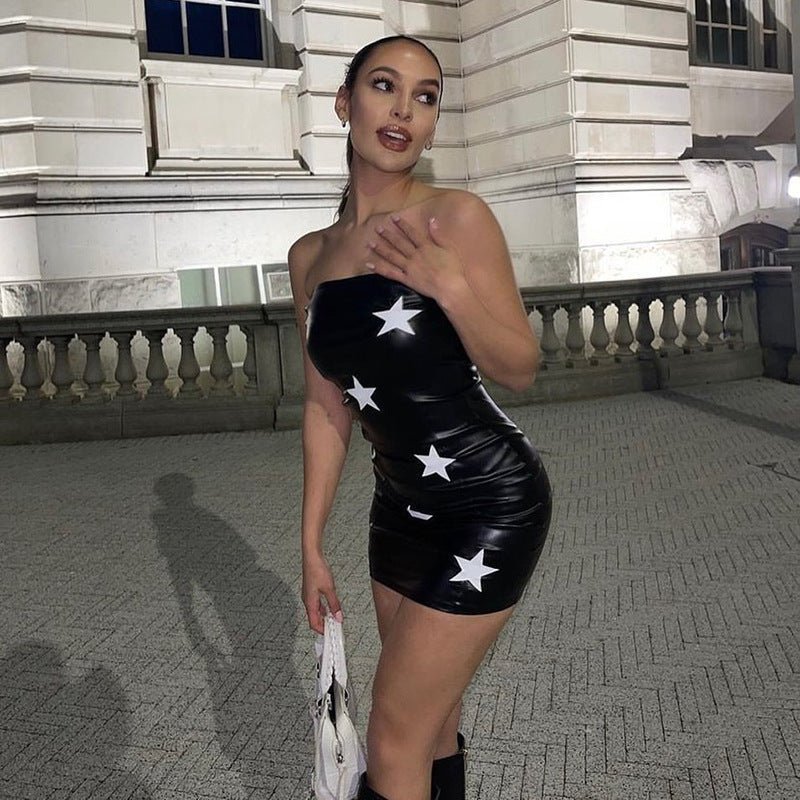 Ropa de mujer, vestido sexy con estampado de tubo, vestido de fiesta para mujer, reunión, cadera para mujer