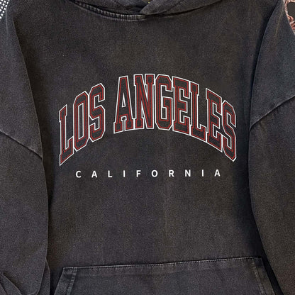 Sudadera con capucha de algodón puro chino, estilo vintage, con lavado de calle, con parte superior encerada y desgastada de otoño