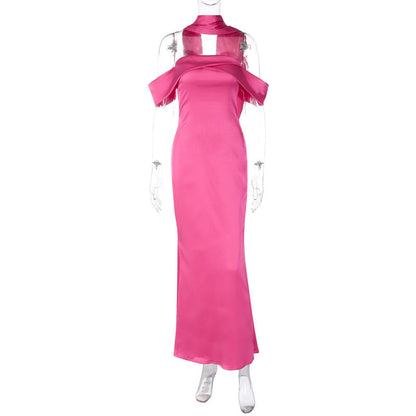 Vestido tubo con cremallera y espalda descubierta, sexy, de verano, color liso, para mujer