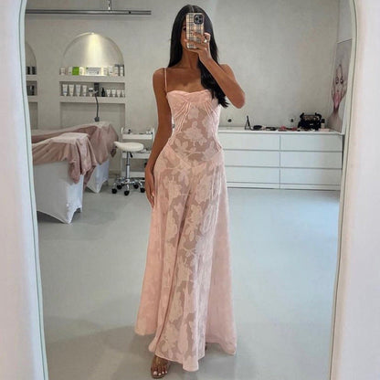Vestido de noche elegante de verano para mujer con top de tubo y cuello alto
