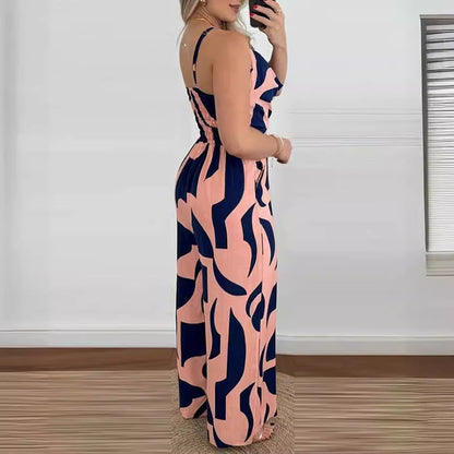 Mono de verano con tirantes y estampado para mujer