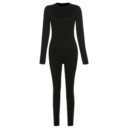 Mono deportivo ajustado de cintura alta de color liso para mujer, ropa de otoño e invierno