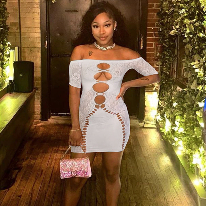 Vestido tubo ajustado de cintura alta de punto con escote recortado sexy para mujer de verano