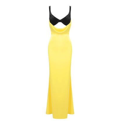 Vestido de noche camisola para mujer, ropa sexy, vestido largo con aberturas de terciopelo y retazos, vestido interior