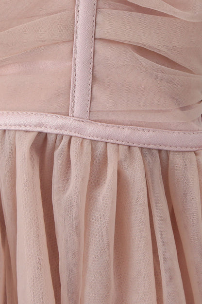 Vestido lencero mini de malla con lazo Myrna 