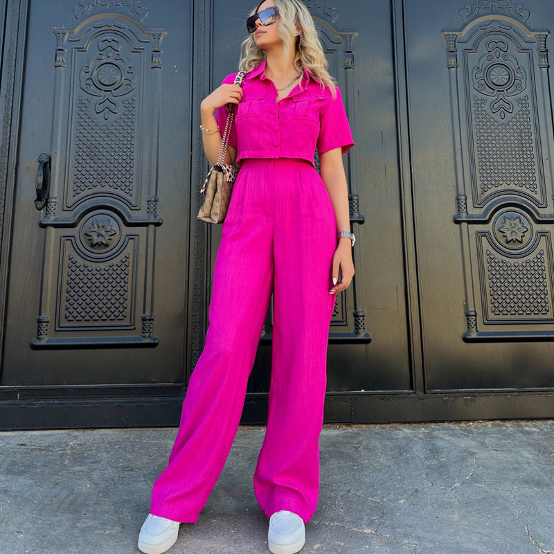 Conjunto de dos piezas de top y pantalón corto de verano para mujer