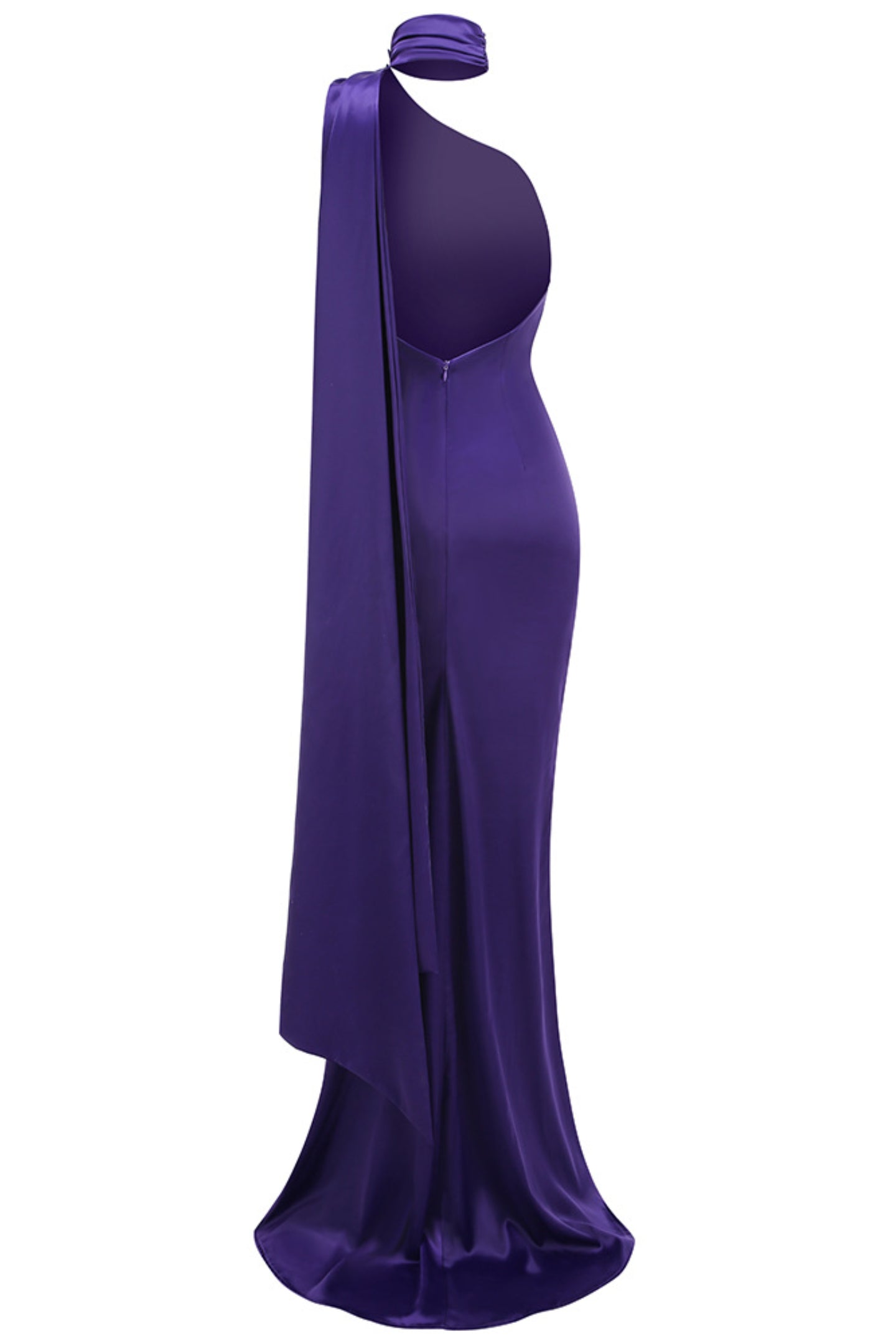 Vestido maxi de satén floral con cuello halter Verna 
