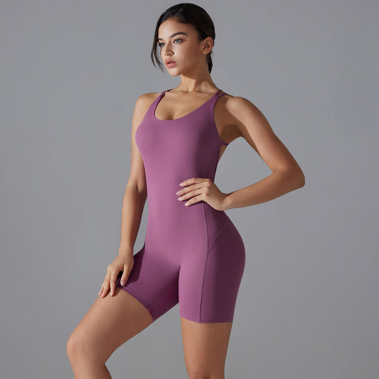 Mono de yoga sexy para primavera y verano, ropa de gimnasio de una pieza, moldeador de abdomen, ajustado, deportivo, moldeador de espalda.