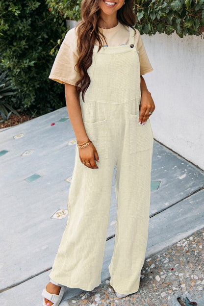 Mono holgado informal de verano para mujer, de color liso, con bolsillos y cuello cuadrado