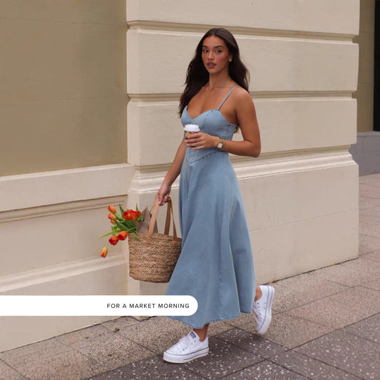 Summer Women Collection Sleeveless Spaghetti Straps Slimming Imitation Denim Dress