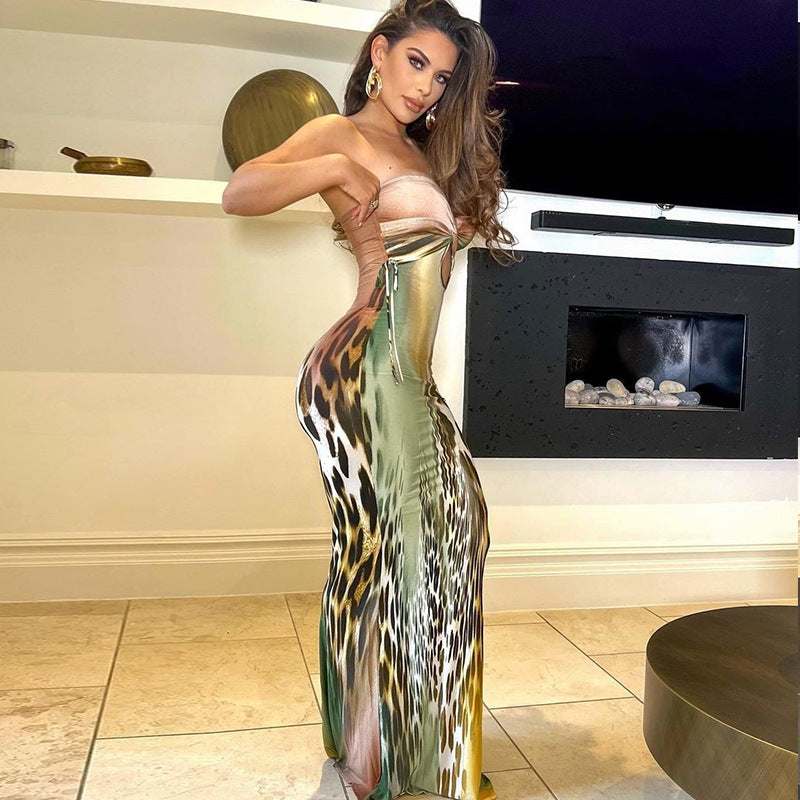 Vestido ajustado con aberturas y corte cruzado para mujer, de longitud media, con aberturas y corte cruzado, vestido de un solo paso