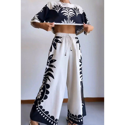 Conjunto de dos piezas formado por camiseta y pantalón corto, para mujer, primavera y verano, informal, holgado, con cintura elástica y manga corta