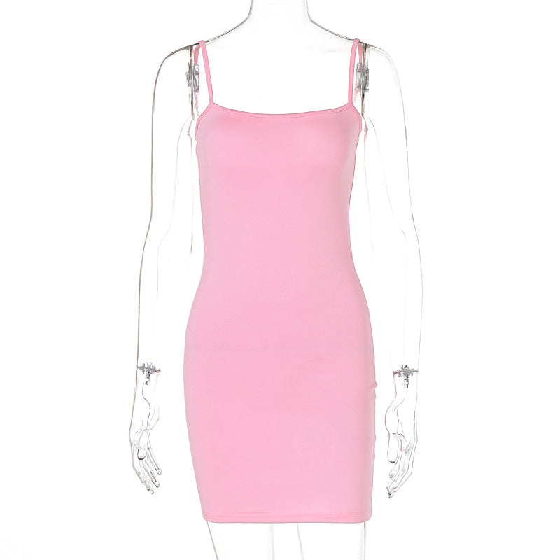 Vestido tubo ajustado sin mangas sexy de verano con espalda descubierta para mujer