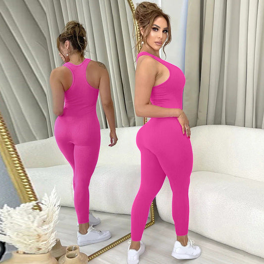 Ropa de mujer Ropa de verano para mujer Monos ajustados con cremallera y color liso para tiro callejero