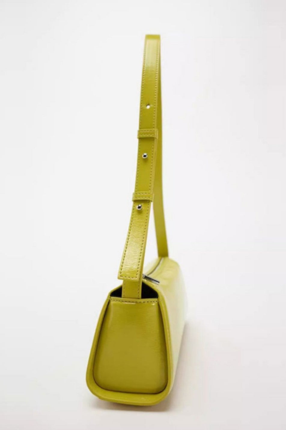 Bolso baguette de piel con espejo Jamie 