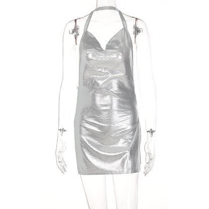 Vestido ajustado con abertura y espalda descubierta de color liso para mujer, ropa de primavera y verano