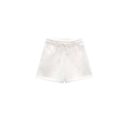 Summer Women Stretch High Waist Shorts Loose Cotton Short Sleeve T shirt