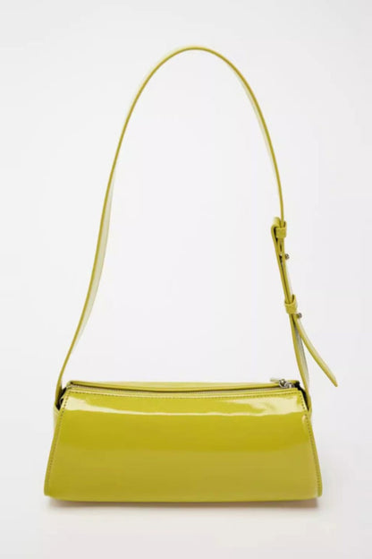 Bolso baguette de piel con espejo Jamie 