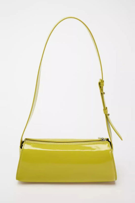 Bolso baguette de piel con espejo Jamie 