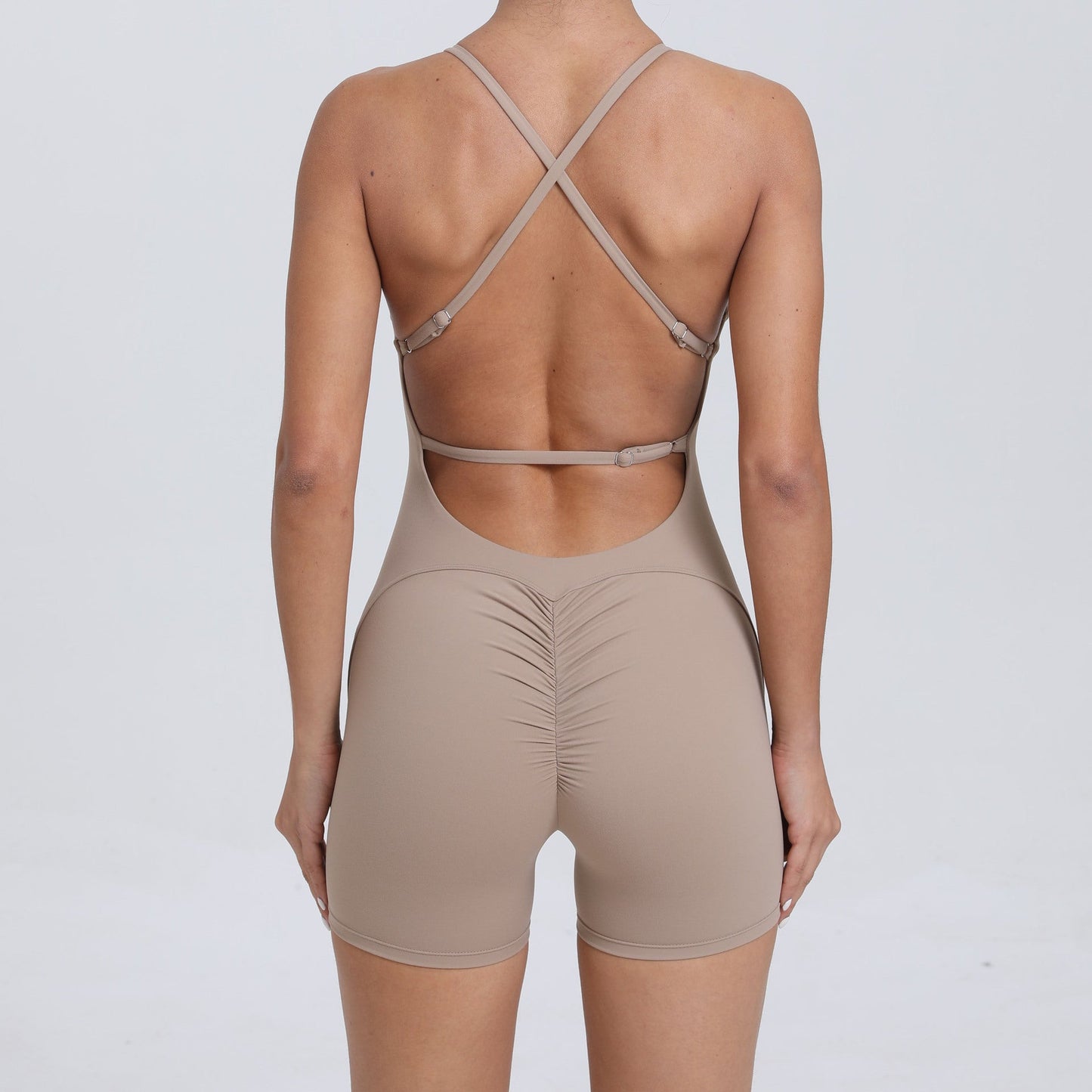 Mono de yoga ajustado con realce de cadera y espalda para mujer, ropa deportiva de secado rápido para correr al aire libre
