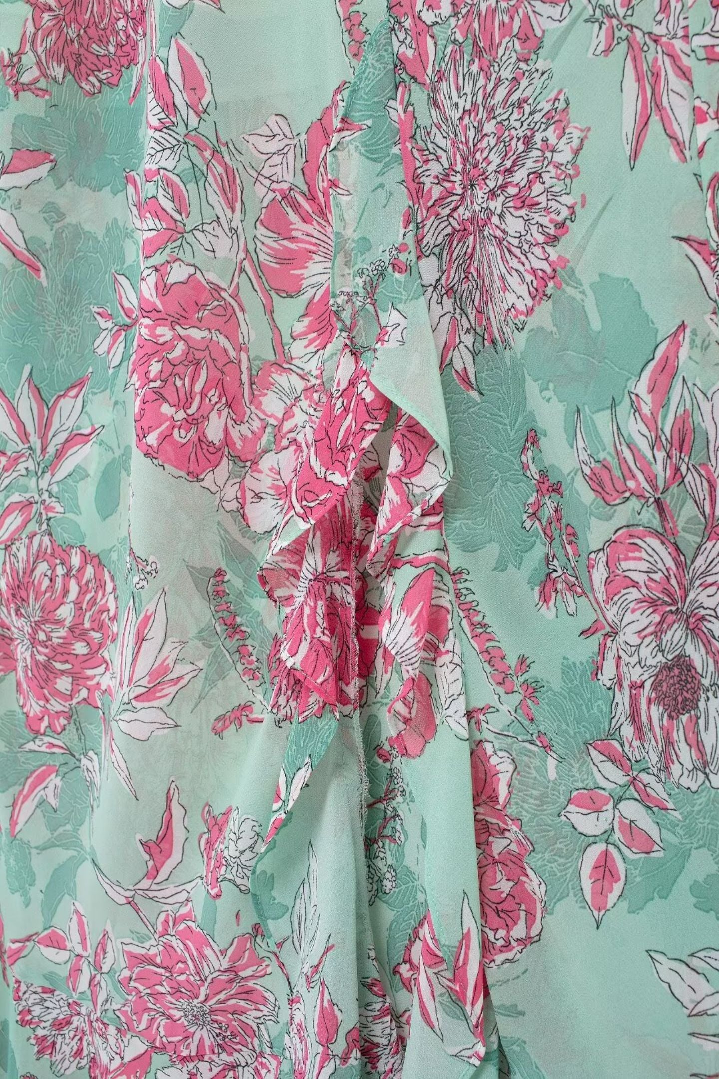 Vestido largo con tirantes finos y estampado floral Sabina 