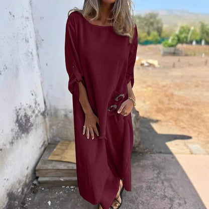 Bata asimétrica irregular holgada con hebilla de metal para primavera y verano para mujer