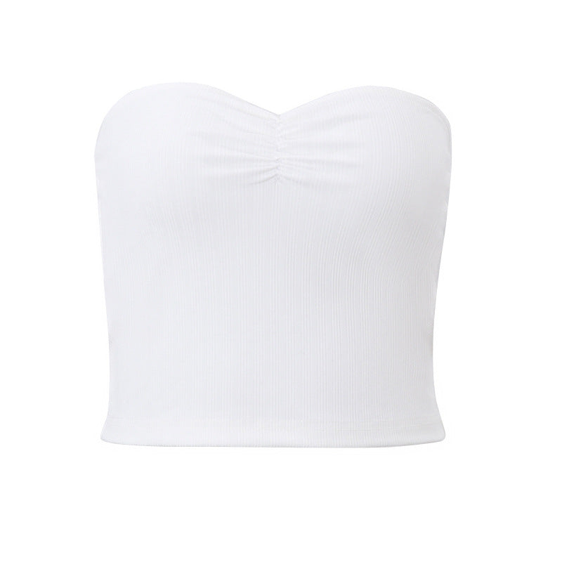 Traje de dos piezas francés dulce y sexy de moda de verano para mujer, top de tubo con hombros descubiertos y falda sin cinturón