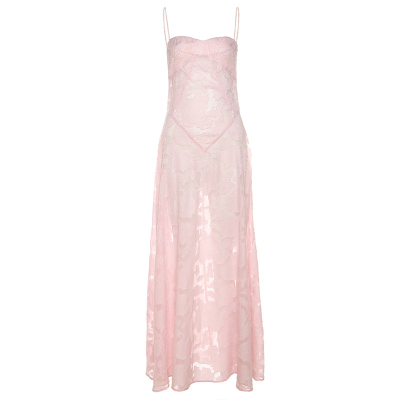 Vestido de noche elegante de verano para mujer con top de tubo y cuello alto