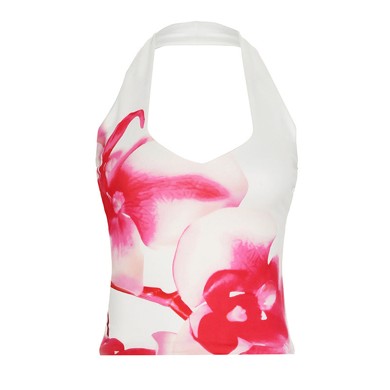 Conjunto de dos piezas formado por falda ajustada y bandeau, sexy, con estampado de verano para mujer