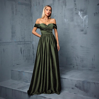 Vestido de noche con escote de tubo y hombros descubiertos para fiesta navideña, disfraz de coro de escenario