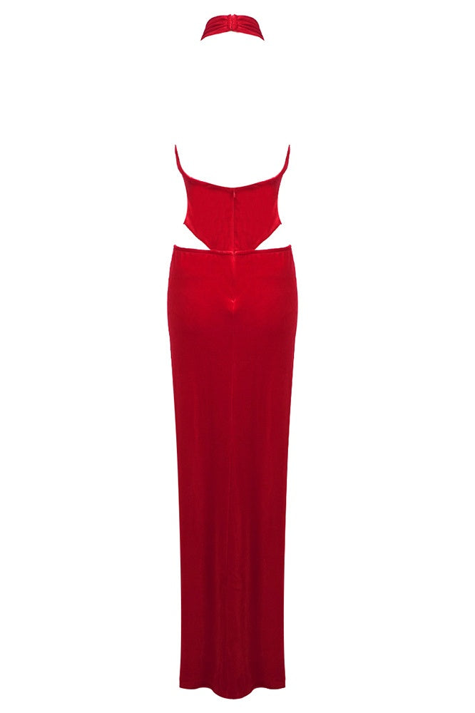 Clara Diamante Rose Velvet Dress Set