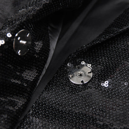 Traje de trabajo elegante y brillante con efecto Bling Bling Sequ para mujer