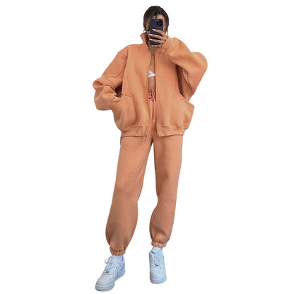 Cárdigan de cuello alto de color liso para otoño e invierno, suéteres de manga larga, ropa de mujer, pantalones casuales, traje
