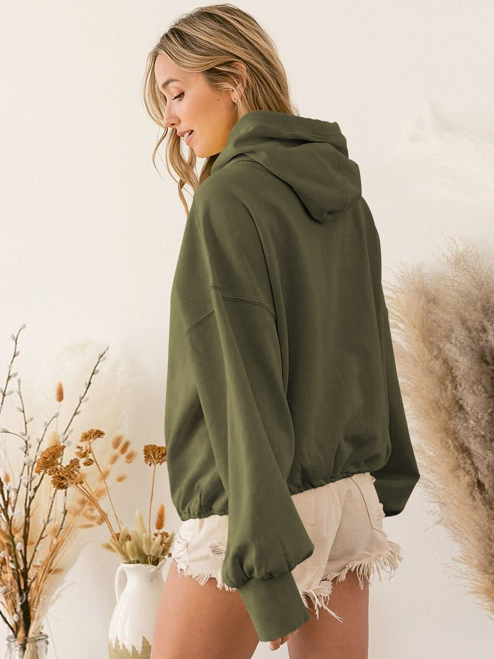 Sudadera con capucha para mujer, ropa deportiva de la marca Tide, sudadera con cremallera y cordón, top de manga larga