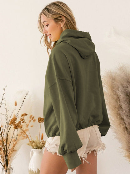 Sudadera con capucha para mujer, ropa deportiva de la marca Tide, sudadera con cremallera y cordón, top de manga larga