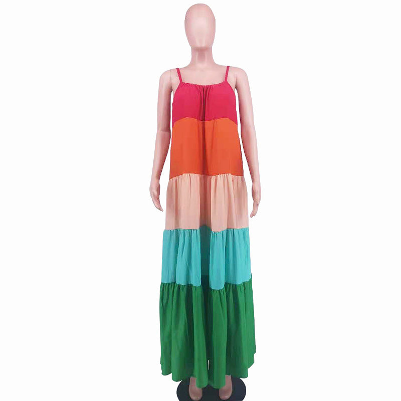 Vestido suelto con tirantes Ropa de mujer Vestido de verano Vestido largo de verano