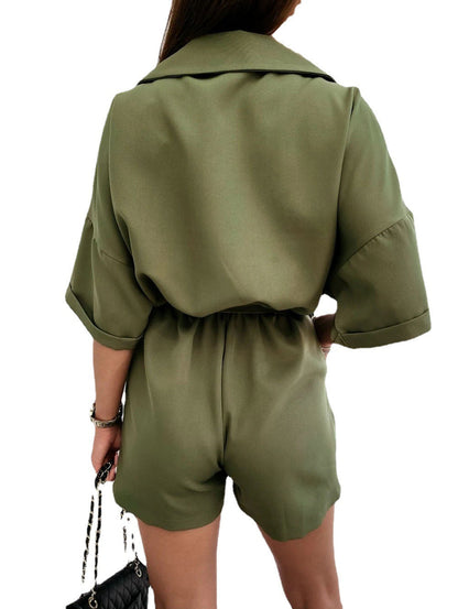 Mono de verano para mujer, sexy, con cuello y mangas murciélago, tres colores y cuatro tallas.