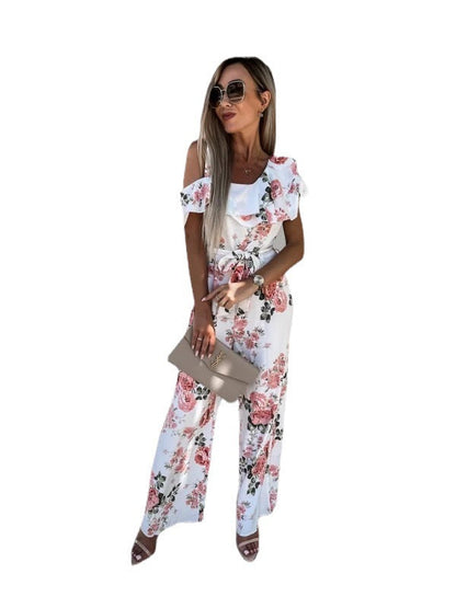 Mono holgado de verano con cordones y estampado