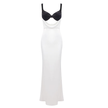 Vestido de noche camisola para mujer, ropa sexy, vestido largo con aberturas de terciopelo y retazos, vestido interior