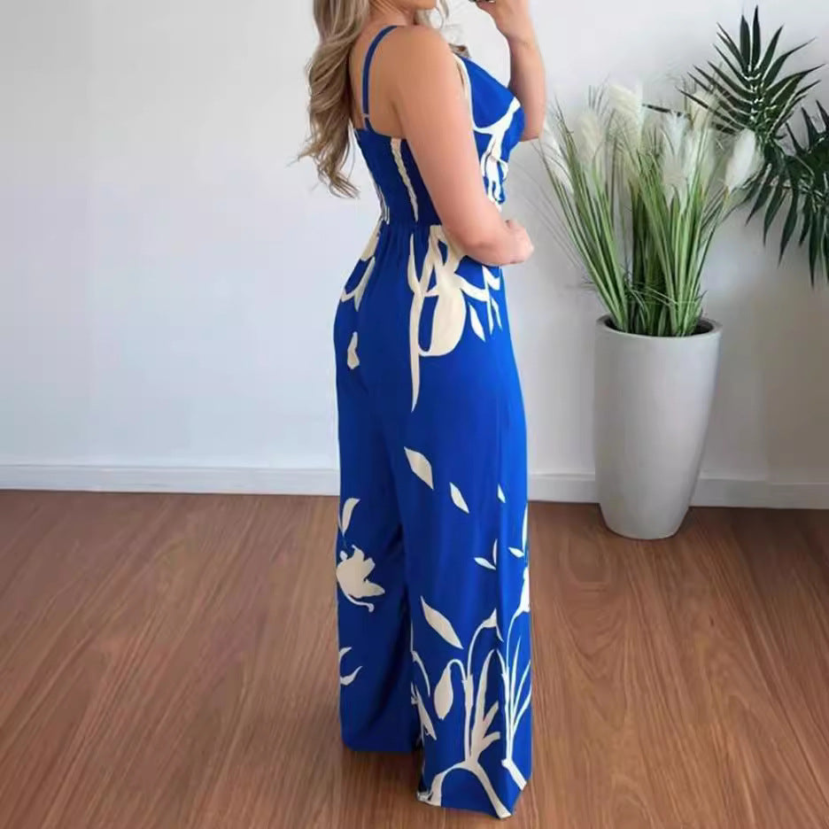 Mono de verano con tirantes y estampado para mujer