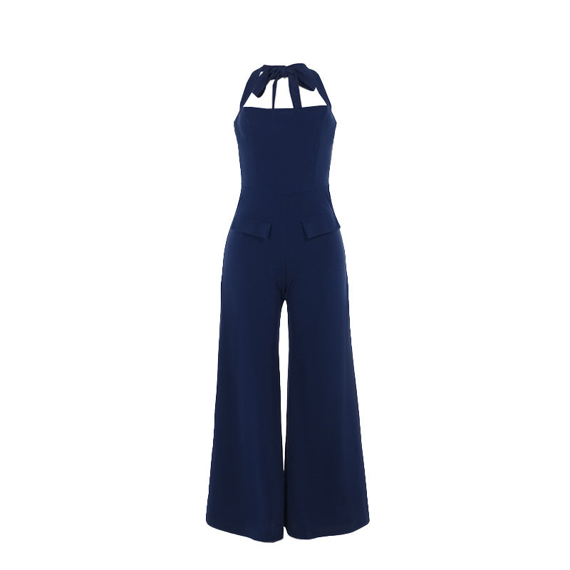 Mono sexy de otoño para mujer, informal, adelgazante, con cuello halter