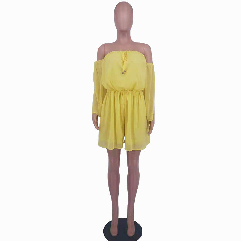 Mono de verano de gasa de manga corta para mujer