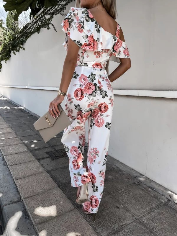 Mono holgado de verano con cordones y estampado