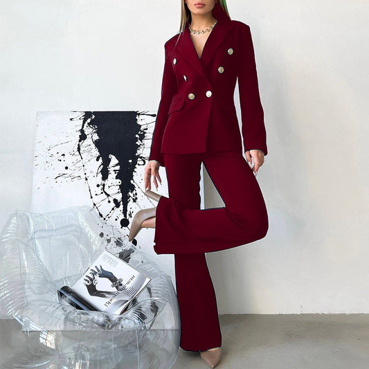 Conjunto de dos piezas para mujer, traje de trabajo de negocios, manga larga, primavera y otoño