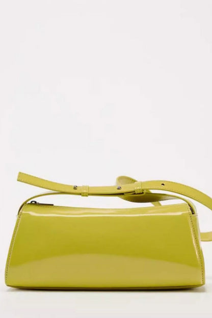 Bolso baguette de piel con espejo Jamie 