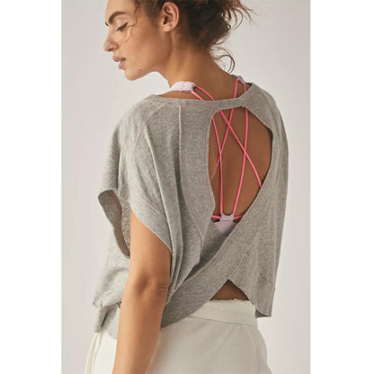 Ropa para mujer Belleza para mujer Ejercicio de espalda Yoga Camiseta suelta Casual Transpirable